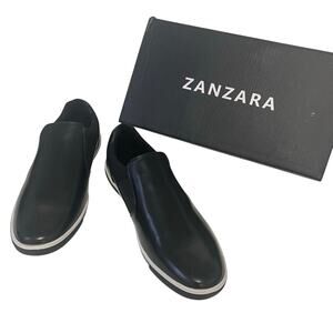 Zanzara Black Men Lucky Slip-On Sneaker Size 12 Soft Leather Padded insole New